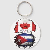 Cuba Canadian Canada Tree Roots Flag Sleutelhanger (Achterkant)