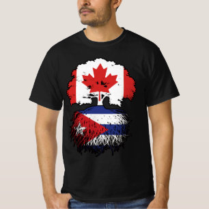 Cuba Canadian Canada Tree Roots Flag T-shirt