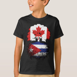 Cuba Canadian Canada Tree Roots Flag T-shirt