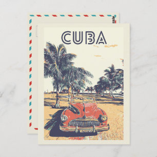 Cuba, Caraïbisch gebied, typisch oude auto-Briefka Briefkaart