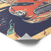 Cuba, Caraïbisch gebied, typisch oude auto-Briefka Poster (Hoek)