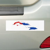 cuba country flag map form silhouet bumpersticker (Op auto)