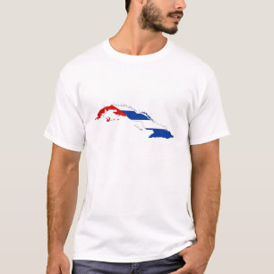cuba country flag map form silhouet t-shirt