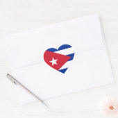 Cuba/Cubaanse hartvlag Hart Sticker (Envelop)