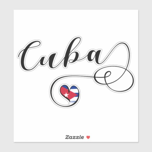 Cuba Cubaanse hartvlag Sticker (Vel)