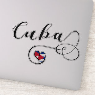 Cuba Cubaanse hartvlag Sticker