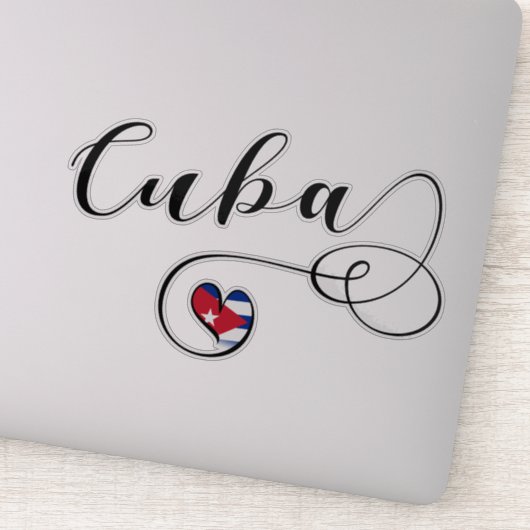 Cuba Cubaanse hartvlag Sticker (Detail)