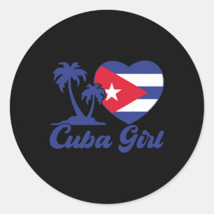 Cuba - Cubaanse Meisjesvlag Cubanita Hispanic Heri Ronde Sticker