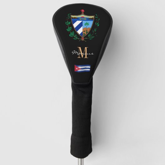 Cuba & Cubaanse vlag Monogrammed Golf Clubs Hoesje Golfheadcover (Voorkant)