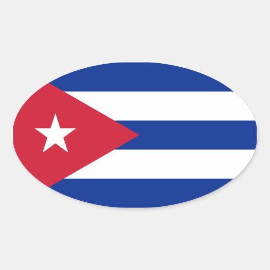 Cuba/Cubaanse vlag Ovale Sticker (Voorkant)
