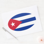 Cuba/Cubaanse vlag Ovale Sticker (Envelop)
