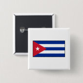 Cuba - Cubaanse vlag Vierkante Button 5,1 Cm (Voorkant /achterkant)