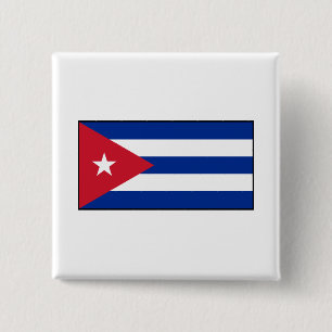 Cuba - Cubaanse vlag Vierkante Button 5,1 Cm