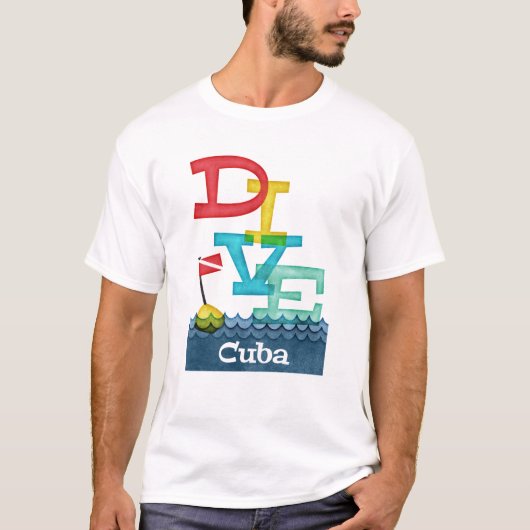 Cuba Dive - T-shirt couleur Scuba (Devant)