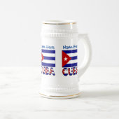 Cuba en Dark Blue Cuban Flag gepersonaliseerd Bierpul (Voorkant rechts)