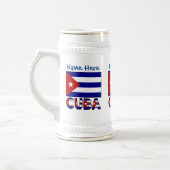Cuba en Dark Blue Cuban Flag gepersonaliseerd Bierpul (Links)