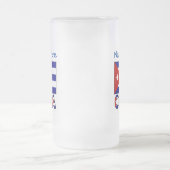 Cuba en Dark Blue Cuban Flag gepersonaliseerd Matglas Bierpul (Center)