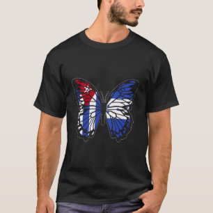 Cuba en Honduras mengen vlinder half Cubaans half T-shirt