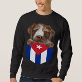 Cuba Flag German Wirehaired Pointer Dog In Pocket Trui (Voorkant)
