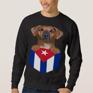Cuba Flag Rhodesian Ridgeback Dog In Pocket Trui