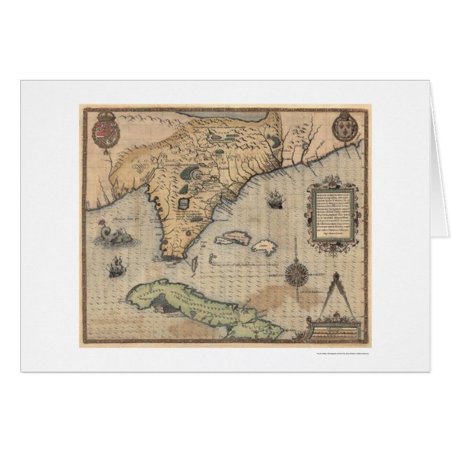 Cuba & Florida Map 1591 (Voorkant Horizontaal)