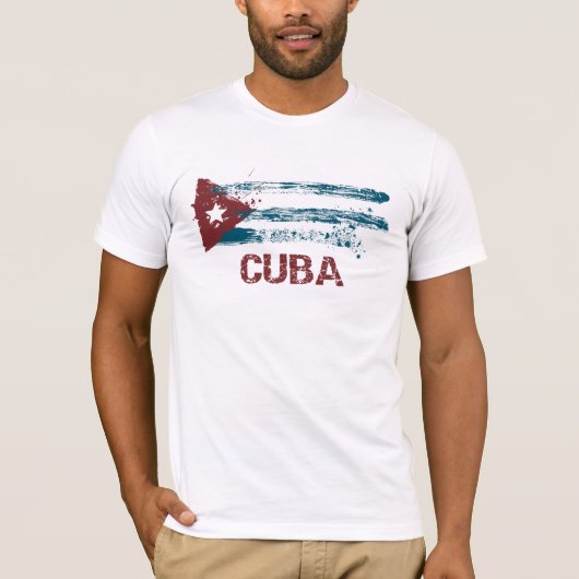 Cuba Grunge Flag T-shirt (Voorkant)