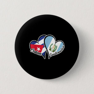 Cuba Guatemala Vlag Hart Halve Cubaanse Halve Guat Ronde Button 5,7 Cm