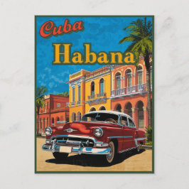 Cuba Habana Classic Car & Kleurrijke Straatreizen Briefkaart