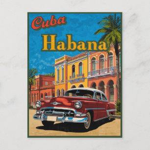 Cuba Habana Classic Car & Kleurrijke Straatreizen Briefkaart