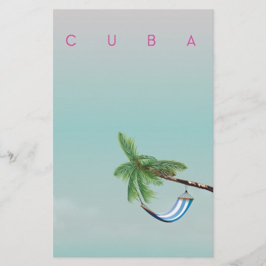 Cuba Hammock  vakantie print. Briefpapier (Voorkant)