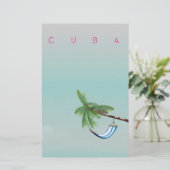 Cuba Hammock  vakantie print. Briefpapier (Staand voorkant)