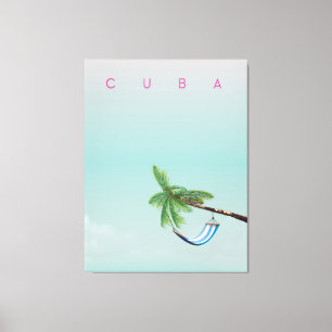 Cuba Hammock vakantie print. Canvas Afdruk