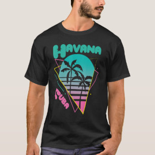 Cuba Havana City Palm Tree Caraïbisch Cubaans huis T-shirt