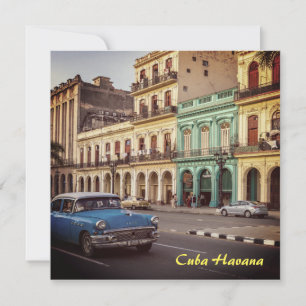 Cuba Havana Classic Car Cityscape Feestdagenkaart