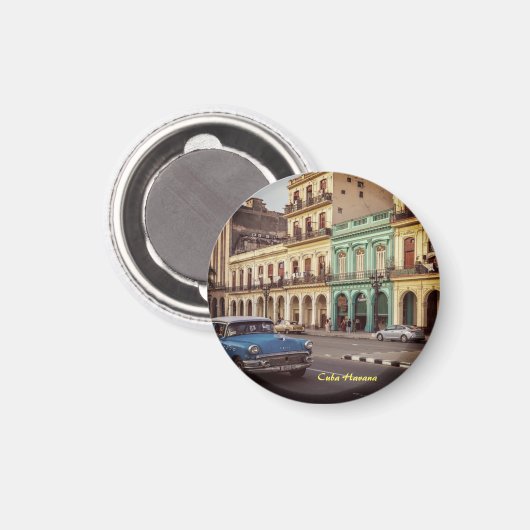 Cuba Havana Classic Car Cityscape Magneet (Voorkant / Achterkant)