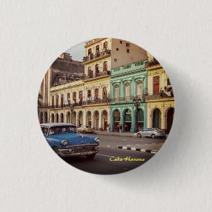 Cuba Havana  Classic Car Cityscape Ronde Button 3,2 Cm