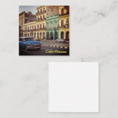 Cuba Havana Classic Car Cityscape Vierkante Visitekaartje (Voorkant / Achterkant)