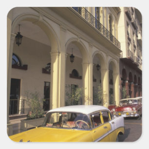 Cuba, Havana. Colorful Chevy's uit de jaren vijfti Vierkante Sticker