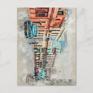 Cuba Havana Cuban Old Car Caribbean Beach Briefkaart
