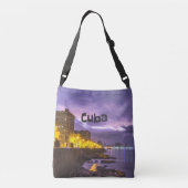 Cuba Havana Shoreline Citylights bij nacht Crossbody Tas (Achterkant)