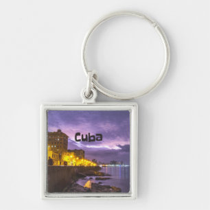 Cuba Havana Shoreline Citylights bij nacht Sleutelhanger