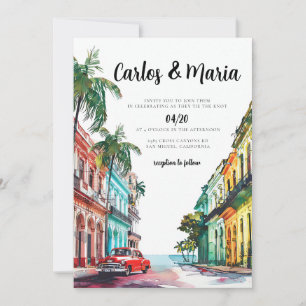 Cuba Havana Trouw Uitnodiging bestemming huwelijk