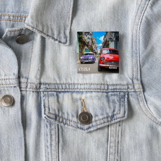 CUBA HAVANA VIERKANTE BUTTON 5,1 CM (In situ)