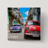 CUBA HAVANA VIERKANTE BUTTON 5,1 CM (Voorkant)