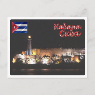Cuba - Havana - Vuurtoren - 's Nachts - Briefkaart