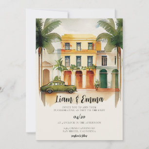 Cuba Havana Weddenschap Uitnodigingsbruiloft Kaart
