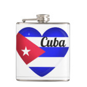 Cuba Heart Flag Heupfles (Voorkant)