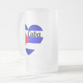 Cuba Heart Flag Matglas Bierpul (Voorkant links)