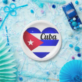 Cuba Heart Flag Papieren Bordje (Feest)