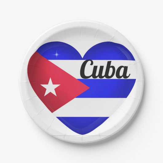 Cuba Heart Flag Papieren Bordje (Voorkant)